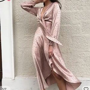 Pink polka dot dress